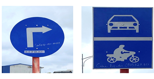 Vẫn tái diễn hành vi quảng cáo lên biển báo giao thông trên tuyến đường “Worldbank”